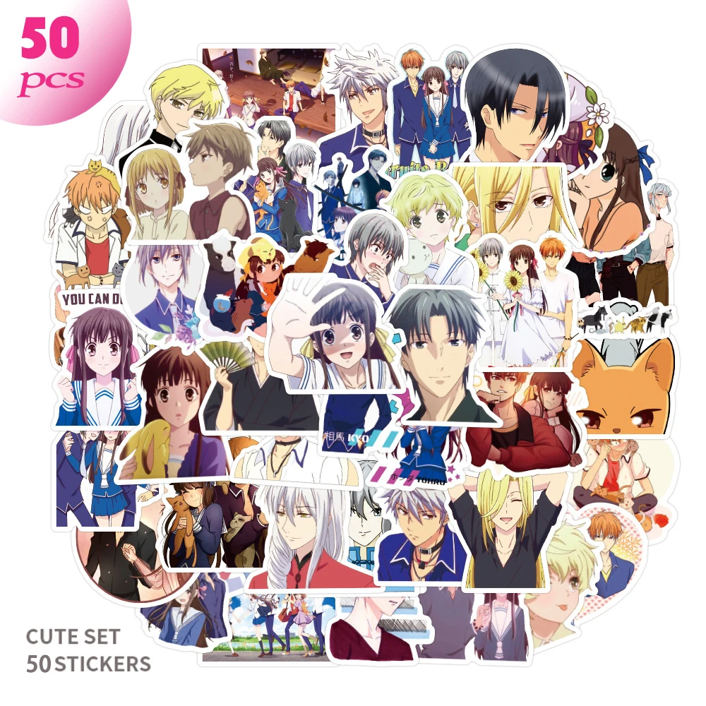 

50Pcs Fruits Basket Anime Stickers Aesthetic Skateboard Guitar Diy Cartoon Waterproof Graffiti Decals Child Toys Christmas Gift