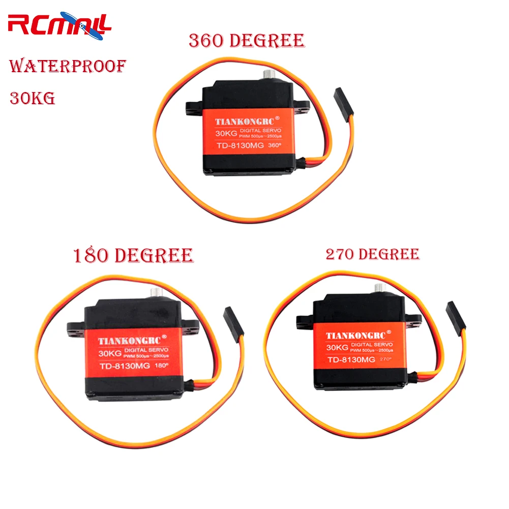 4Pcs Waterproof 30KG TD-8130 180/270/360 Degree Large Torque Digital Angle Controllable Servo For RC Car Crawler Boat Plane