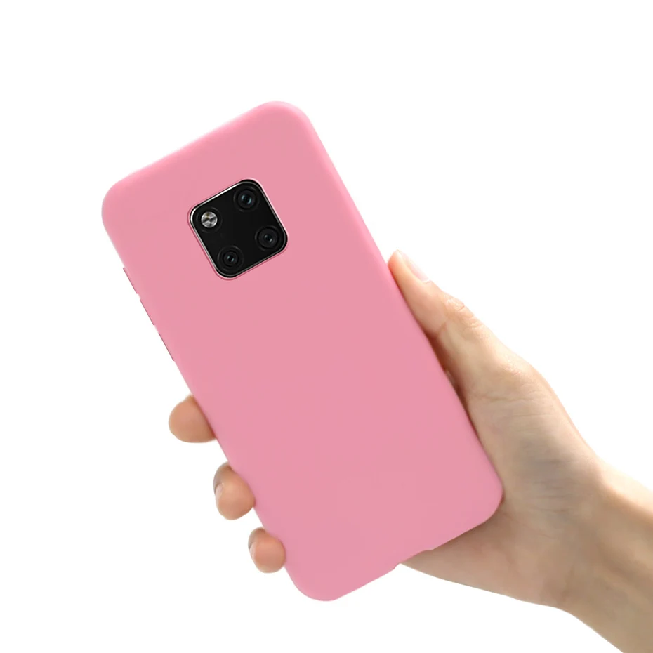 Макарон силиконовый мягкий чехол для huawei Y7 Y6 P20 P30 Lite Pro P Smart Коврики 20 30 Pro Lite Honor 10 8x 8c чехол для телефона - Цвет: Rose red