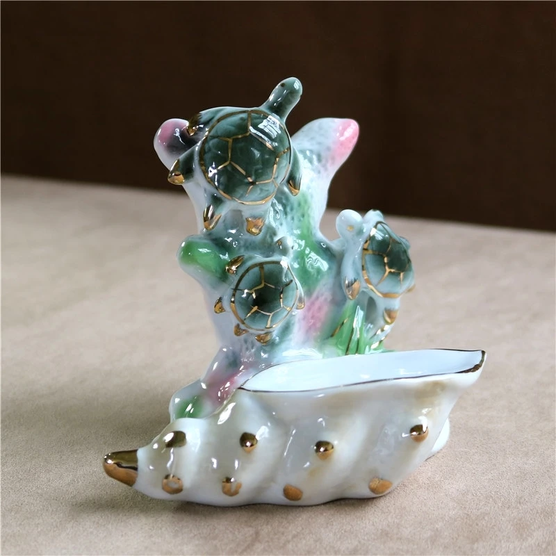 Фарфоровая фигурка черепахи керамическая морская черепаха семейная статуя