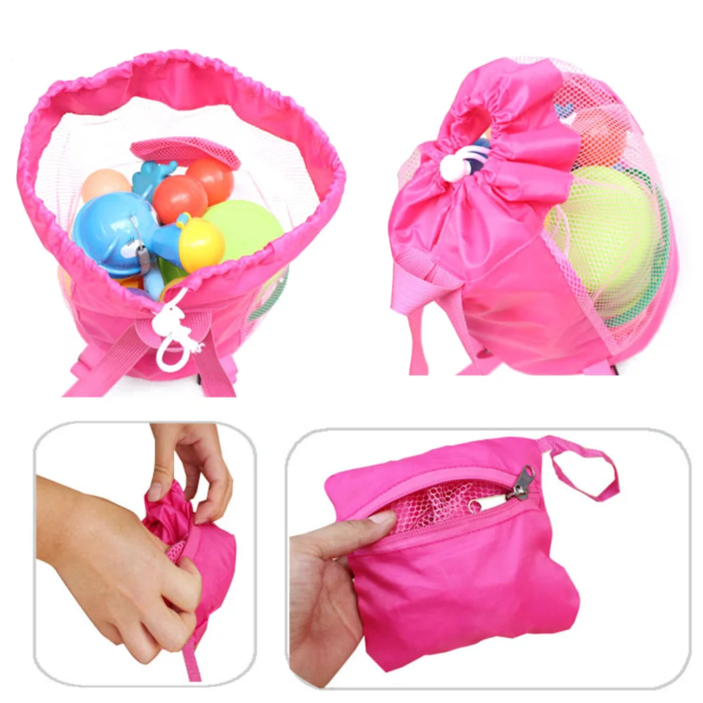 

Summer Beach Sand Toys Beach Sand Toys Net Folding Sundries Mesh Bag Baby Storage Network Water Clothes Backpack for Kids