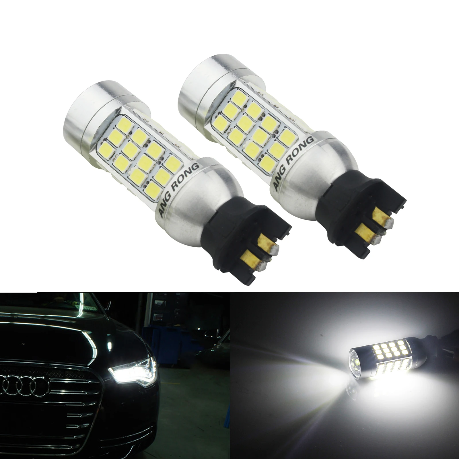 ANGRONG 2x45 Вт Canbus PW24W PWY24W Светодиодная лампа указателя поворота DRL для Mercedes Ford Fusion Audi