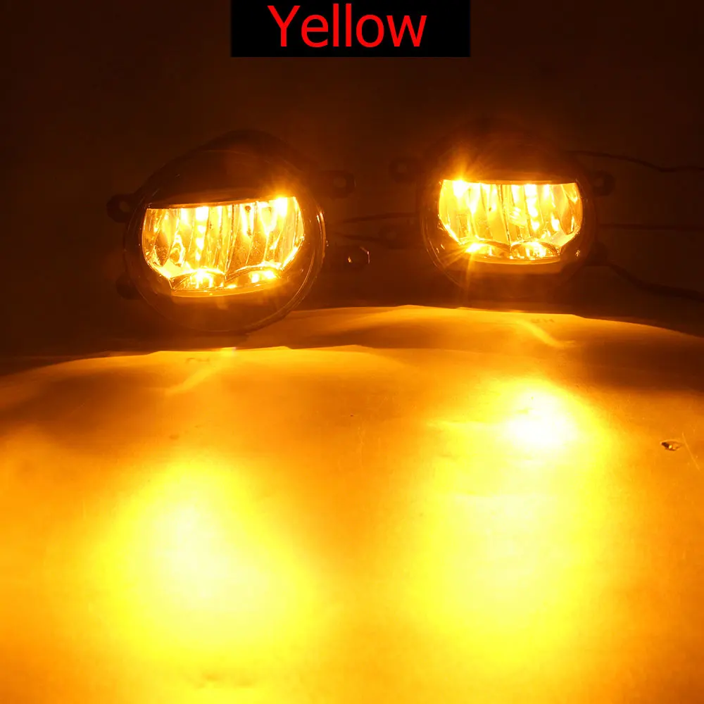 Yellow Cawanerl автомобильный противотуманный свет 4000LM 3030 светодиодный бусины H11 Белый DRL 12V для Защитные чехлы для сидений, сшитые специально для Toyota Corolla 2007 2008 2009 2010 2011 2012 2013 - Цвет: Yellow