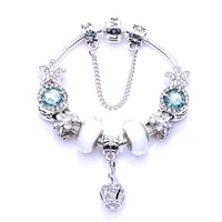 2020 new pan family style diy crystal beads fashion crown pendant bracelet