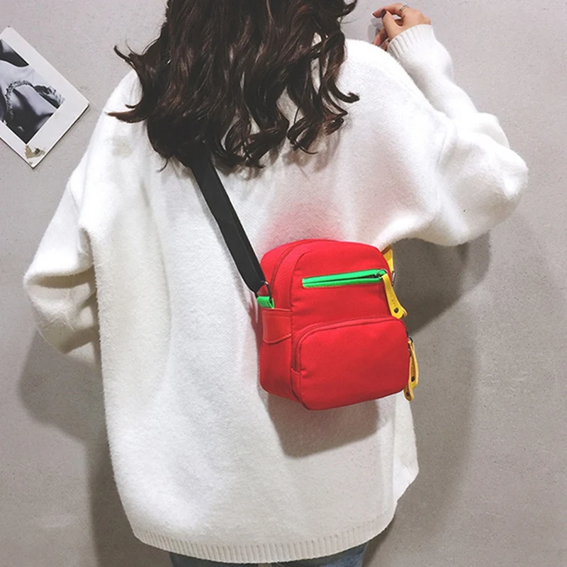 

Ladies Bag Style Harajuku Style Hit Color Small Bag Korean Fashion Casual Messenger Shoulder Bag