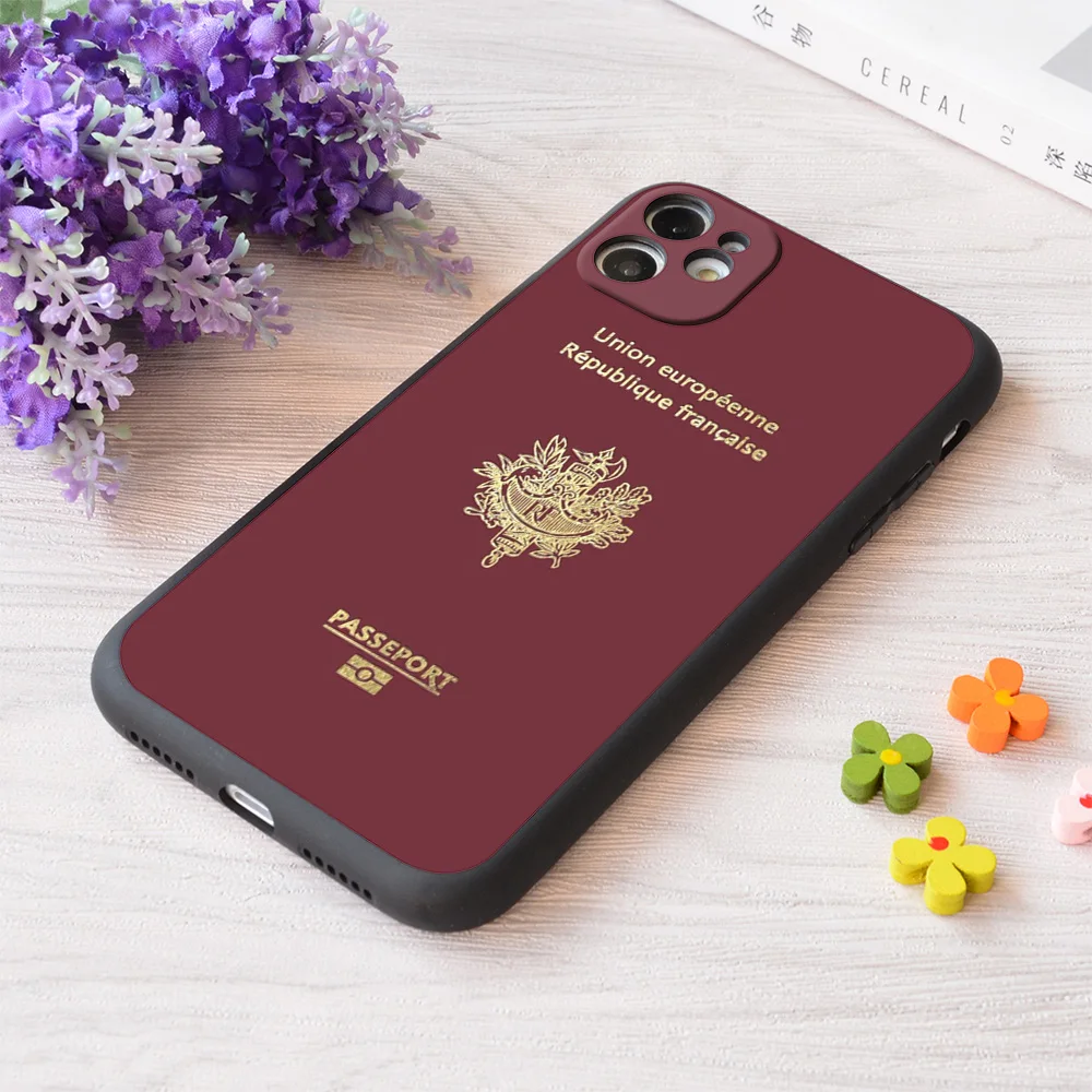

For iPhone French Passport Print Soft Matt Apple Case