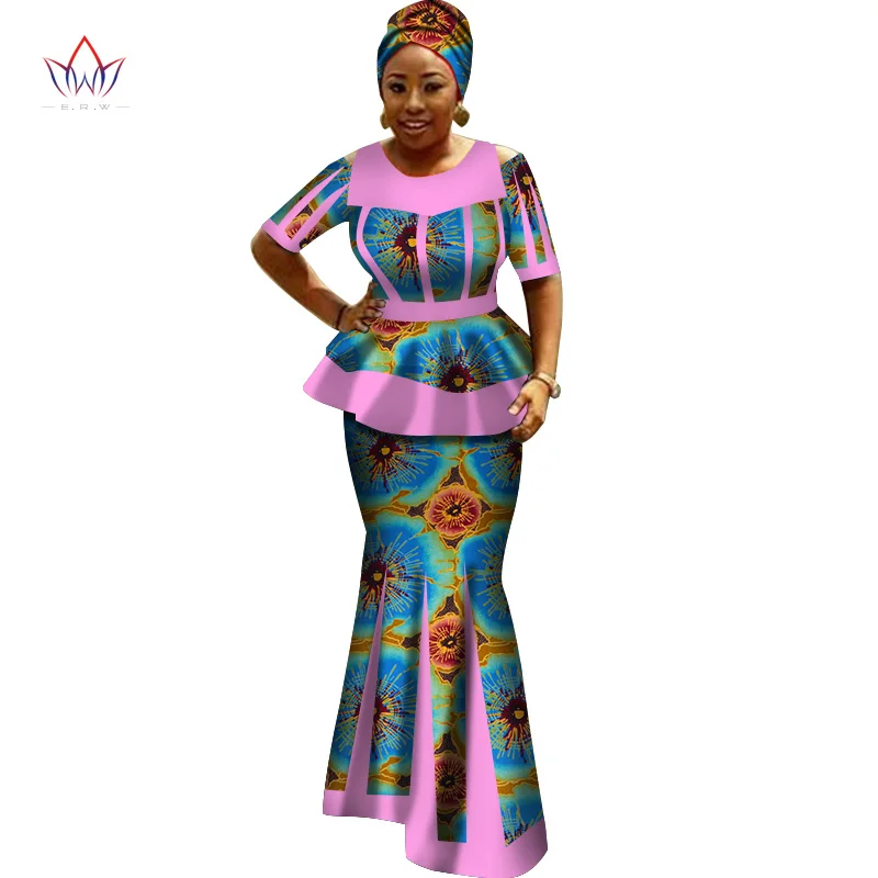 Женский комплект из двух предметов в африканском стиле Bazin Riche женские топы с
