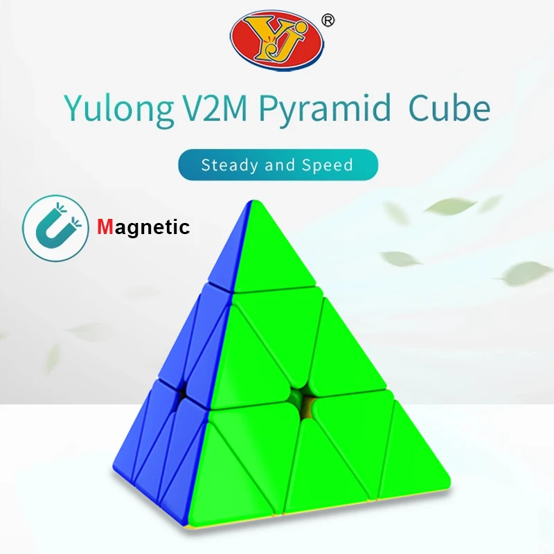 YONGJUN YULONG V2M Пирамидка куб 3x3x3 Магнитный Волшебный пазл Волшебная наклейка меньше