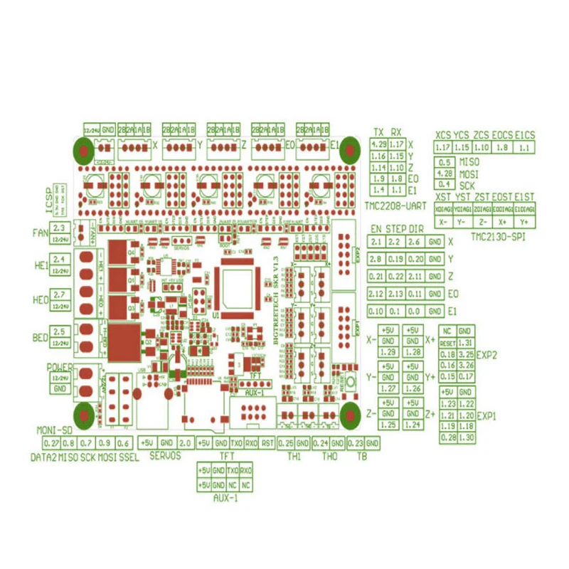 СКР V1.3 32 бит Управление доска 3D-принтеры часть Поддержка TMC2130 SPI TMC2208 UART диск