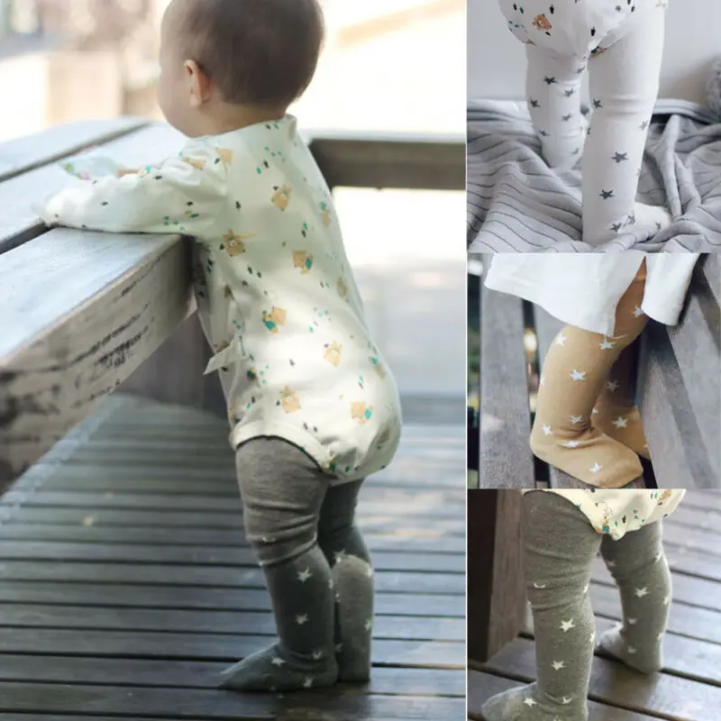 Колготки для новорожденных маленьких девочек и мальчиков однотонные облегающие