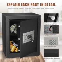 1 53cub feet safe cabinet security box fireproof waterproof electronic digital safe lock box with keypad led indicator
