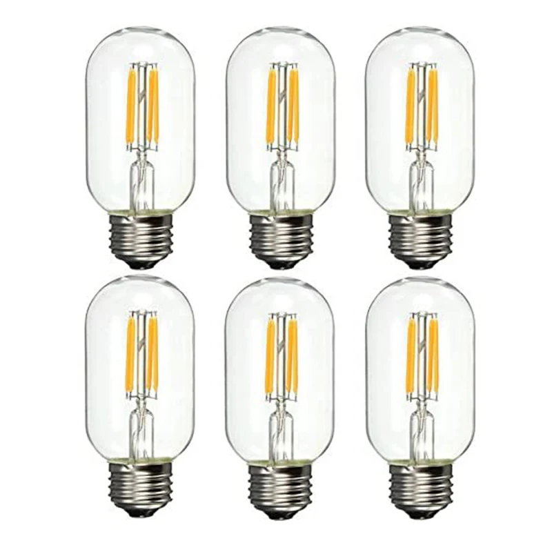 

Vintage LED Filament Bulb 4W T45 Dimmable Tubular Edison Bulbs Daylight White 6000K 2700K Led Lamps for pendant chandelier light