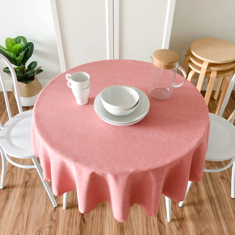 

Simplicity Christmas Table Cloth Round Tablecloth Party Wedding Hotel Banquet Cover Kitchentable Chinese Solid Color Tableclot