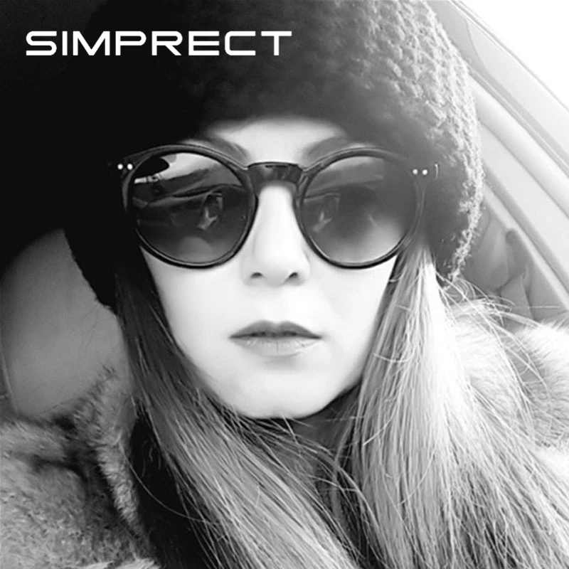SIMPRECT трендовые круглые женские солнцезащитные очки ретро солнцезащитные очки винтажные зеркальные роскошные солнцезащитные очки для женщин UV400 Zonnebril Dames