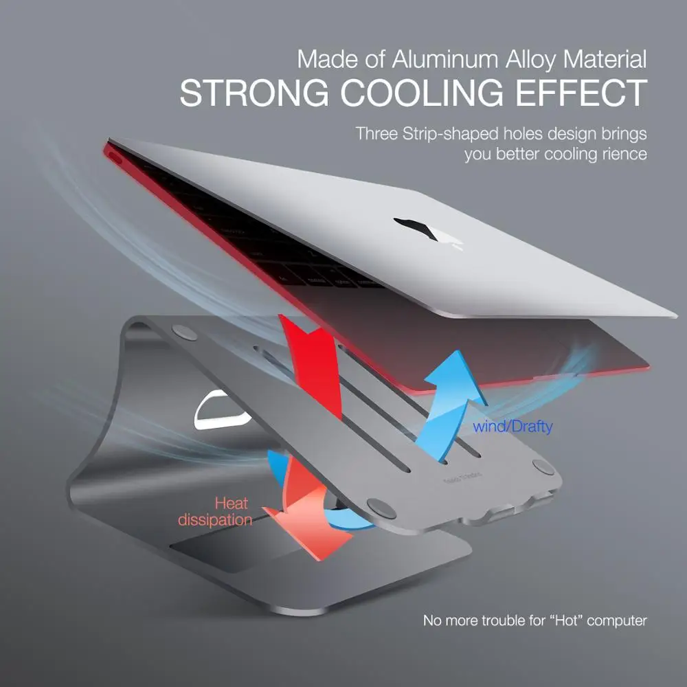 2 в 1 алюминиевая настольная подставка для MacBook Pro ноутбук держатель кронштейн
