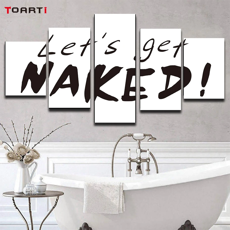 5 шт. художественные современные печатные плакаты с цитатами для туалетной