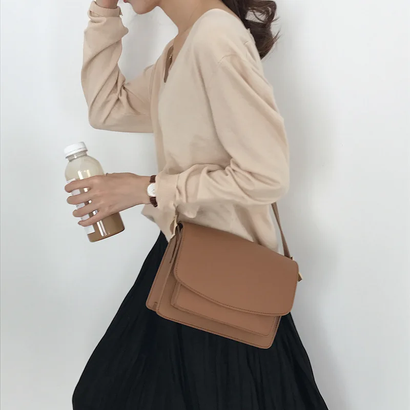

RanHuang New 2020 Women's Fashion Shoulder Bags Korean Style Brief Messenger Bags Pu Leather Crossbody Bags bolsa feminina