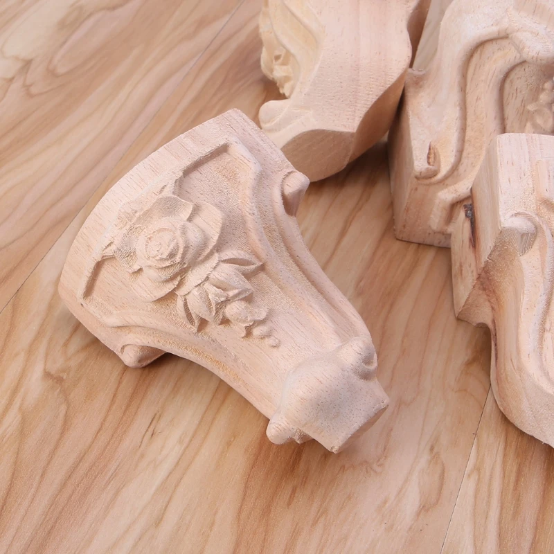 2018 новейшие деревянные ножки для мебели из цельного дерева резные цветы тумбочки