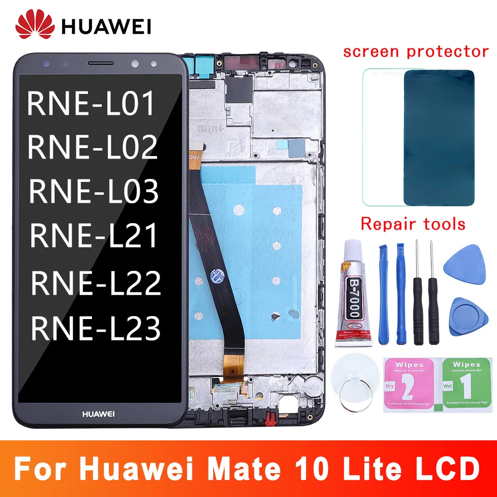 Huawei mate 10 Lite ЖК-дисплей сенсорный экран тест хорошая сборка дигитайзер замена панели для huawei mate 10 Lite