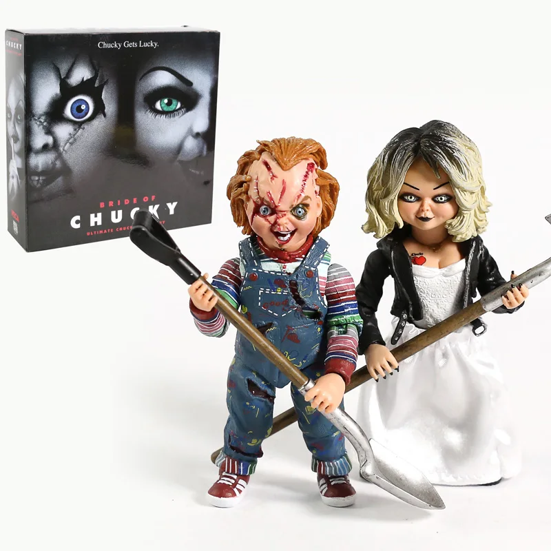 NECA Невеста Чаки Тиффани экшн-фигурка получает страшный подарок на Хэллоуин -