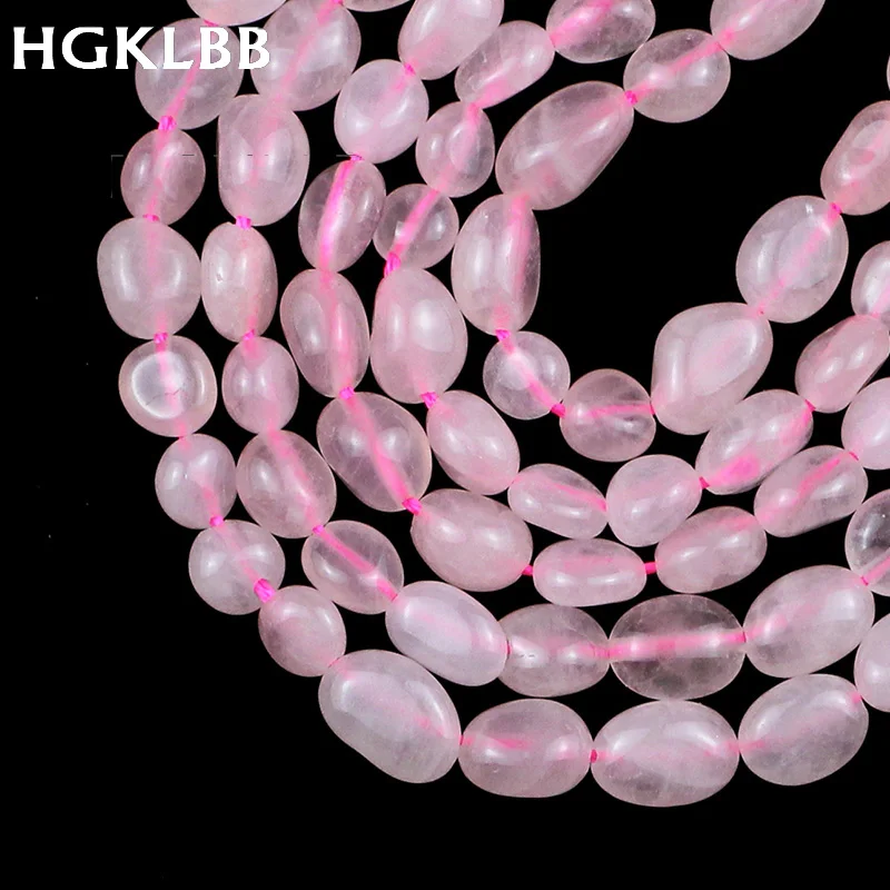 

HGKLBB 4~8mm Natural Pink crystal Stone quartz Irregular Gravel spacer Loose beads for Jewelry making DIY bracelet necklace 15''