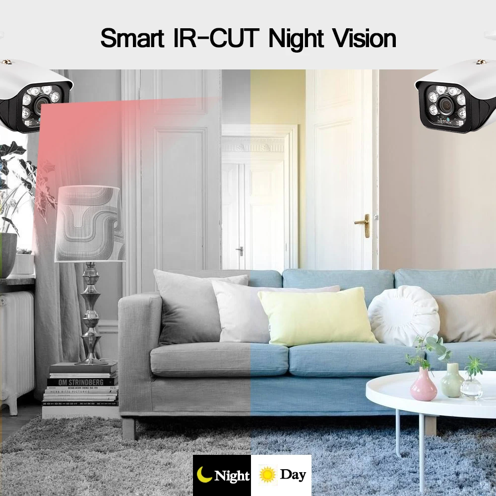 

5mp HD CCTV System 4CH AHD DVR 4PCS 5.0mp Security Camera indoor Video Surveillance System Easy Remote View IP67 Weatherproof