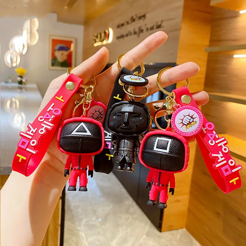 

Squid game Explosive Squid Game Keychain Film and Television Same Model PVC Soft Rubber Key Chain Key Ring Accessories