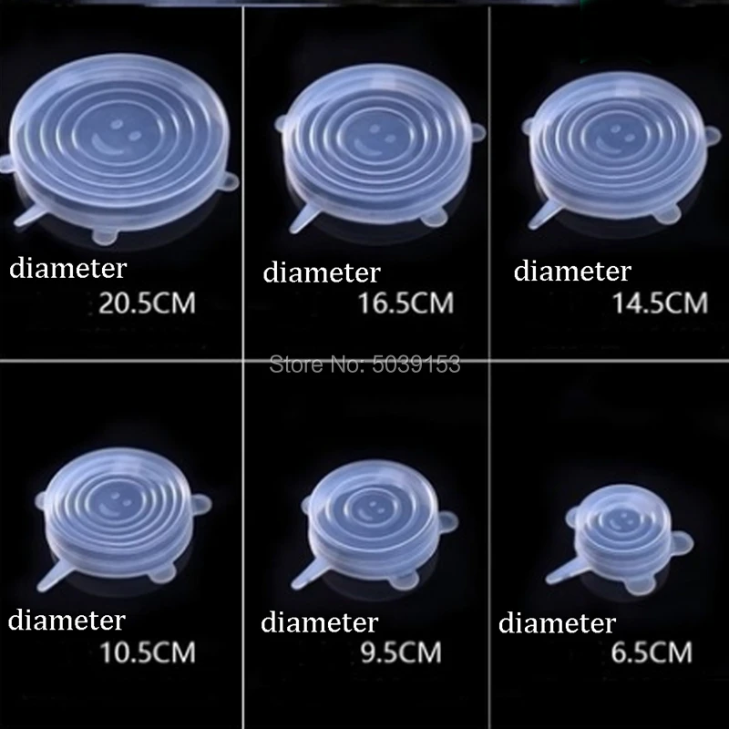 

6 шт./набор, силиконовые Эластичные крышки, сохраняющие свежесть кастрюли, многоразовые крышки чашек и горшков, силиконовая крышка для пищевых оберток, кухонные инструменты