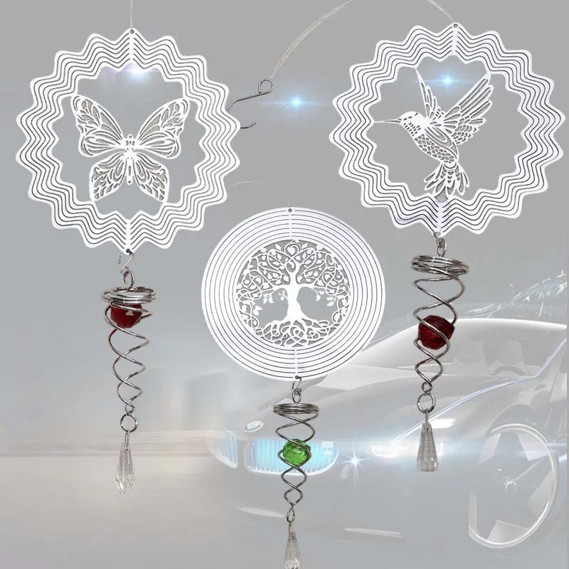 

3D Matel Wind Spinner Rotating Metal Piece Animal Stereo Wind Chime Hanging Decoration Party Decoration