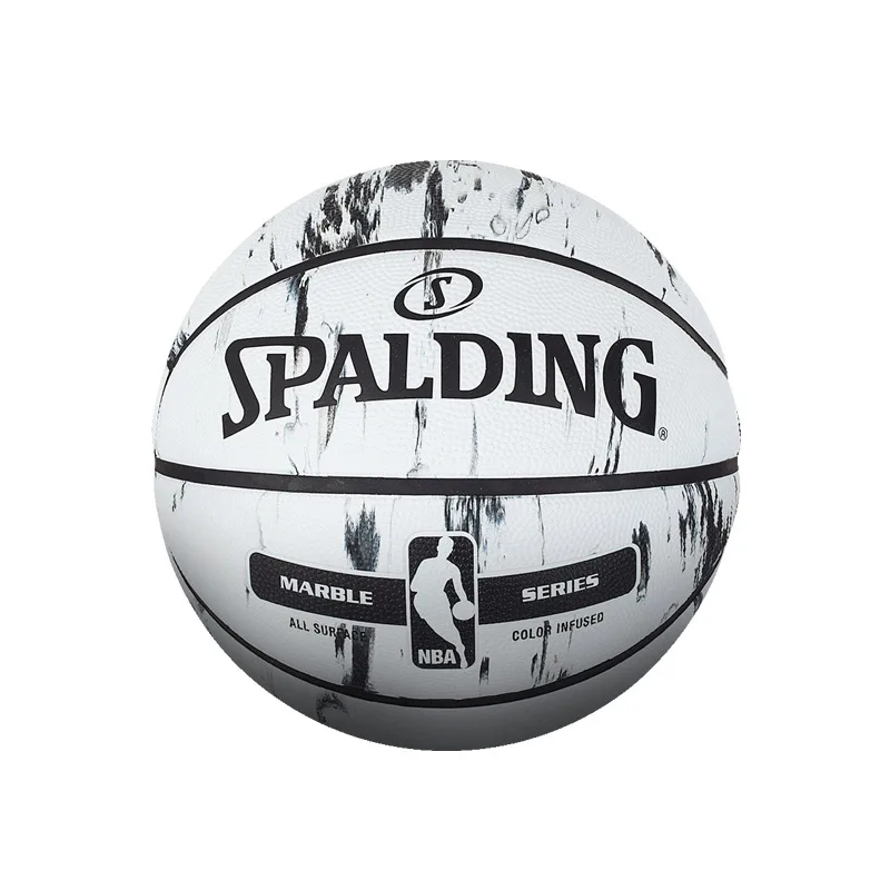 SPALDING, баскетбольный мяч серии NBA, Официальный Размер 7, резиновый материал, наружный мужской матч, мяч 83-635Y - Цвет: 83-635Y