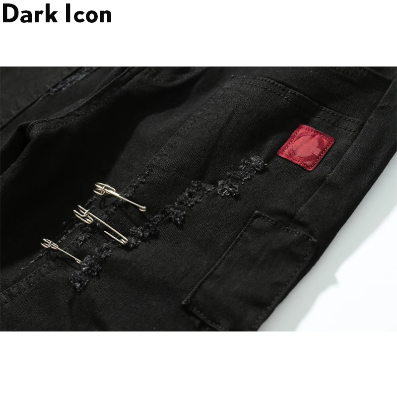 Мужские джинсы в стиле хип хоп Dark Icon рваные байкерском уличные брюки с боковой