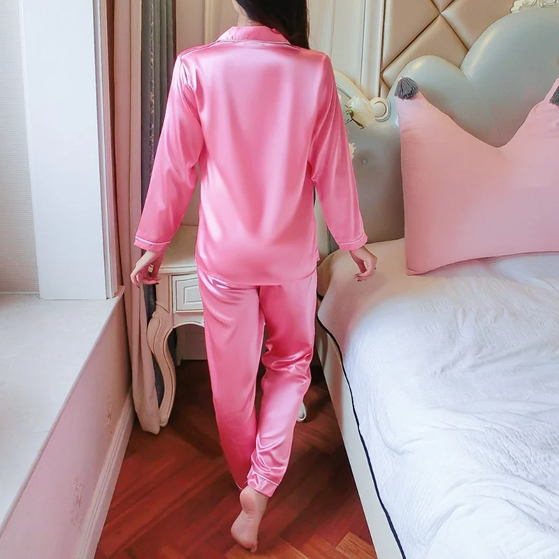 

WENYUJH Women Pajama Sets Long Sleeves 2021 Spring Pijama Feminino Solid Sweet Sleep Tops Women Loose Home Nightwear sleepwear