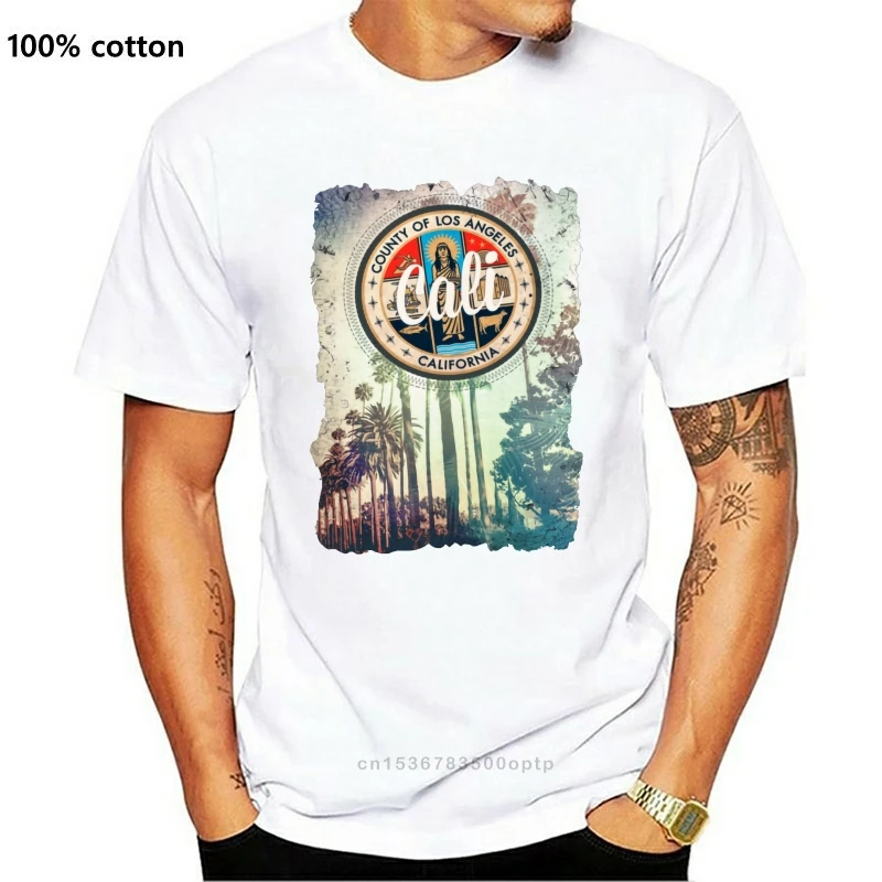 

Мужские футболки с логотипом округа, Лос-Анджелес, Калифорния, Кали, летние пляжные праздничные футболки, удобные футболки