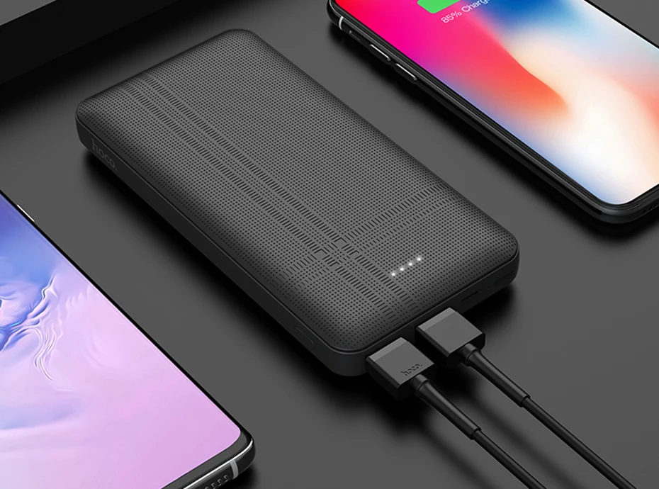 HOCO 10000mAh Dual USB power Bank внешние аккумуляторы портативное зарядное устройство для телефона с светодиодный подсветкой для iPhone X XS samsung xiaomi