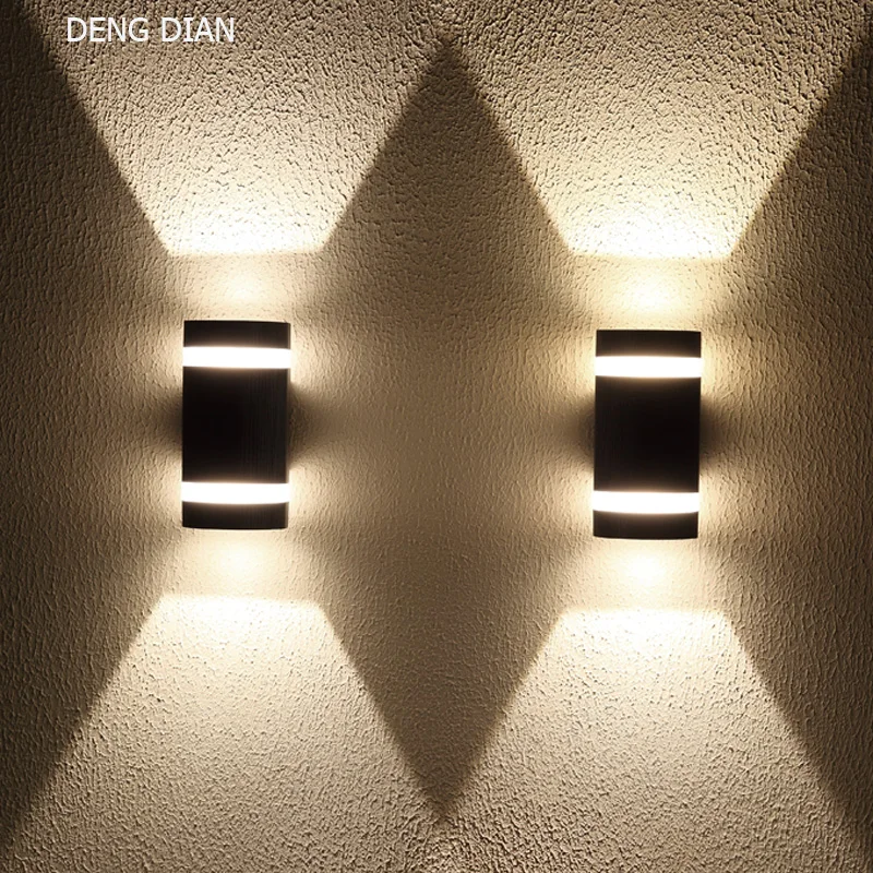 Черный светильник вверх и вниз уличный садовый настенный светодиодный