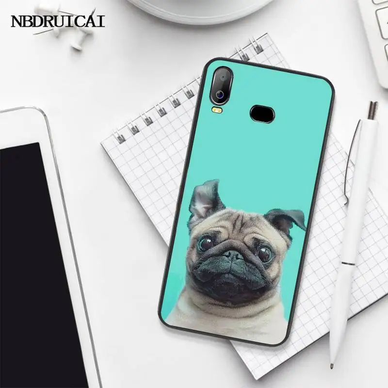 NBDRUICAI Pug Французский бульдог ТПУ черный чехол для телефона Корпус Samsung A10 A20 A30 A40 A50