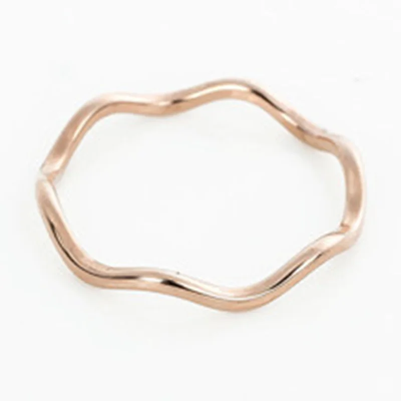

Milangirl Simple Style Wave Ring Fashion Jewelry Wedding Birthday Woman