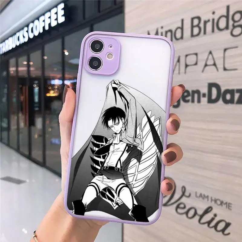 

Hot Anime Japanese attack on Titan Phone Cases Matte Transparent For iPhone 12 Mini 11 Pro XR XS Max 7 8 Plus