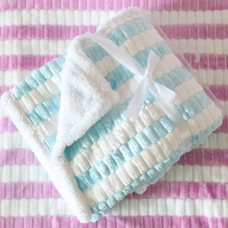 Двухслойное Флисовое одеяло для новорожденных пеленальные одеяла с рисунком