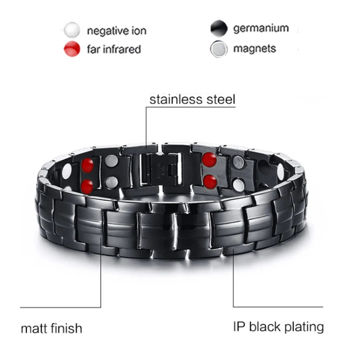4 в 1 Мужской Женский титановый магнитный браслет супер сильный анион энергия