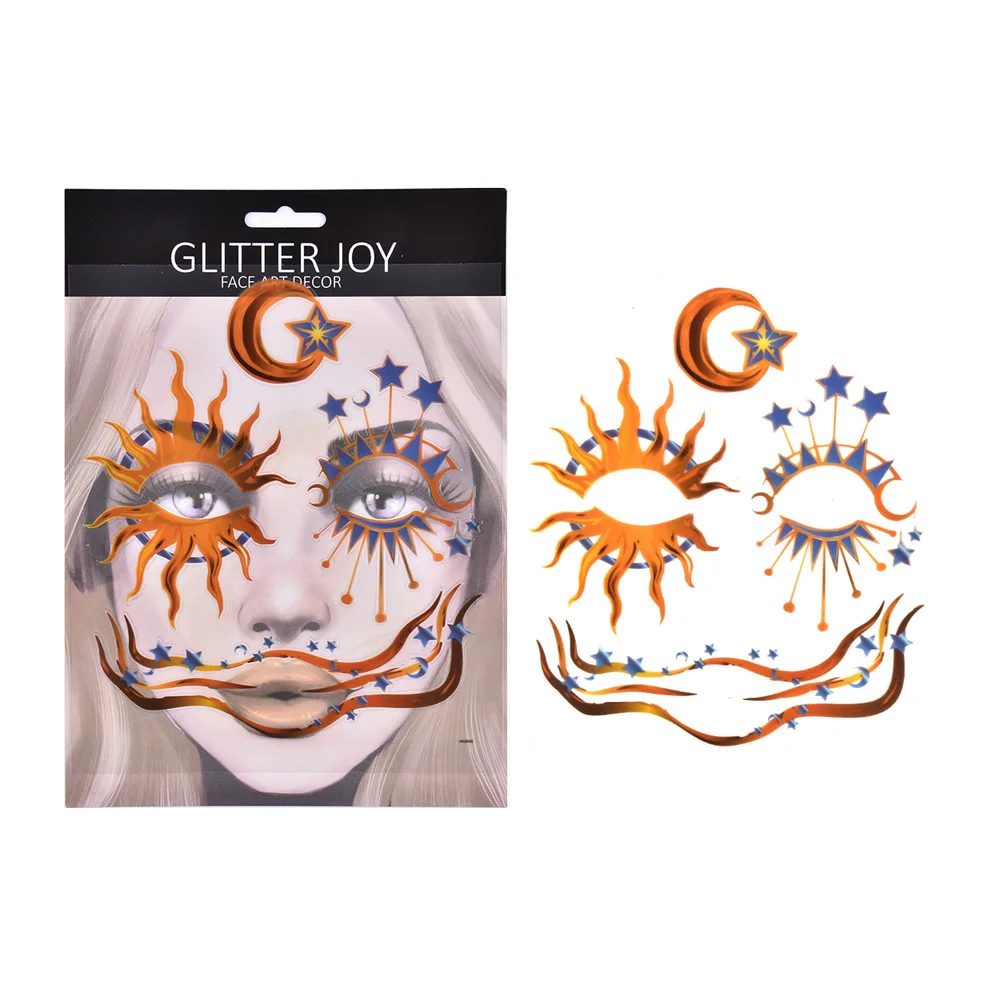 

1pcs Halloween Temporary Tattoo Stickers Face Day of Dress Up Facial Makeup Sticker Body Paint Decor for Dressing Party