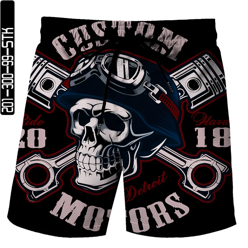 

2021 Skull 3D Beach Pants Summer Outer Pants Loose Large Size S-6XL