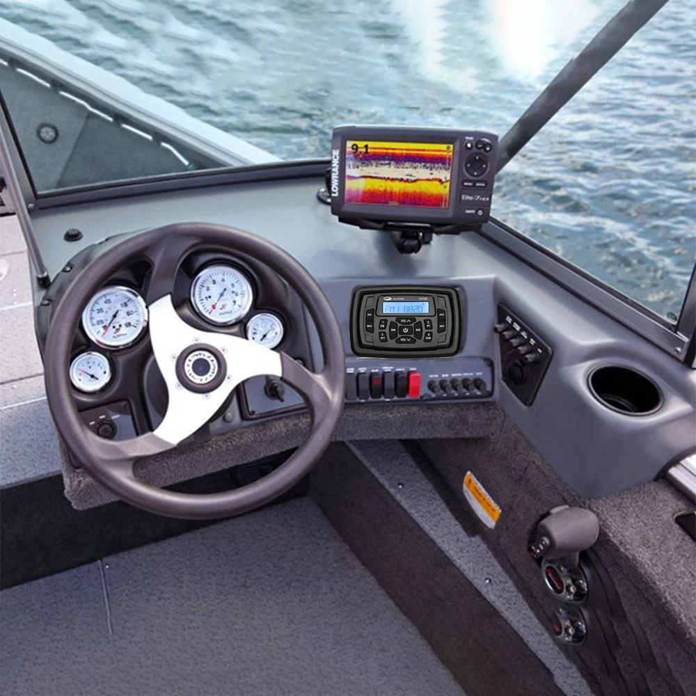 Водонепроницаемая морская стереомагнитола, лодка, аудио, Bluetooth, звуковая система, FM, AM, USB, квадратный MP3-плеер для ATV, UTV, SPA, гольф-карт, Motorcycl (art.: 7aa62e54d) - 7aa62e54d