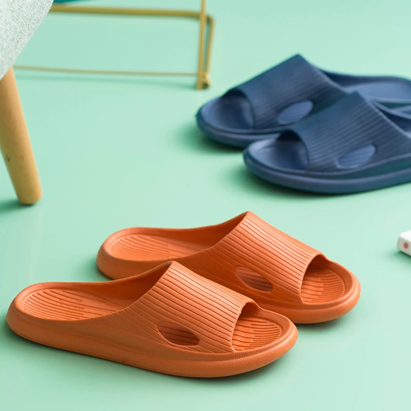 

Designer Slippers Mute Non-Slip Bathroom Slippers Concise Solid Beach Slippers Women Soft Summer Household Home Casual Shoes