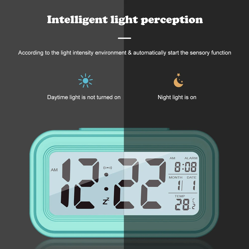 Digital LED Alarm Clocks Thermometer Week Snooze Watch Electonic Table Calendar Night Illumination LCD Display Home Office Timer | Дом и сад