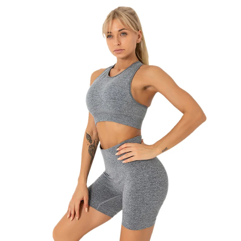 

Yoga Set Workout Clothes For Women Ribbed Seamless Gym Set 2 Piece Sport Set Women Sports Bras Yoga Shorts Women Gym Clothing