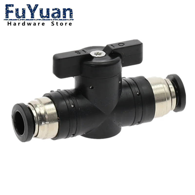 

Черный пневматический быстроразъемный соединитель, ручной клапан для поворотного переключателя, ручной шаровой ограничитель тока BUC 4 мм 6 ...