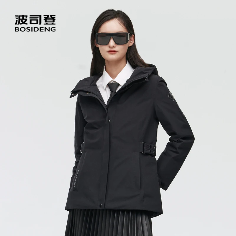 

BOSIDENG Gore-Tex women winter down jacket hooded thin light slim coat fashion high quality waterproof B10132214