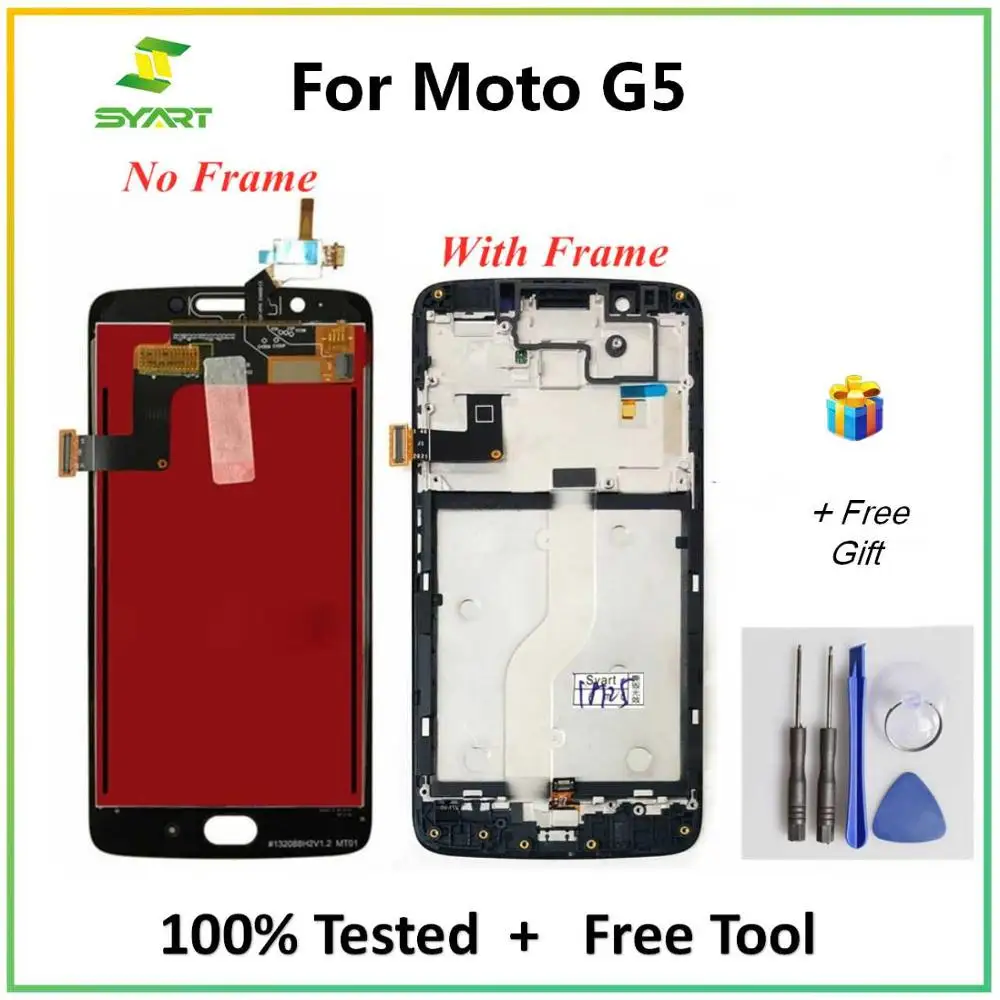 Для Motorola Moto G5 ЖК дисплей сенсорный экран дигитайзер для сборки с корпусом