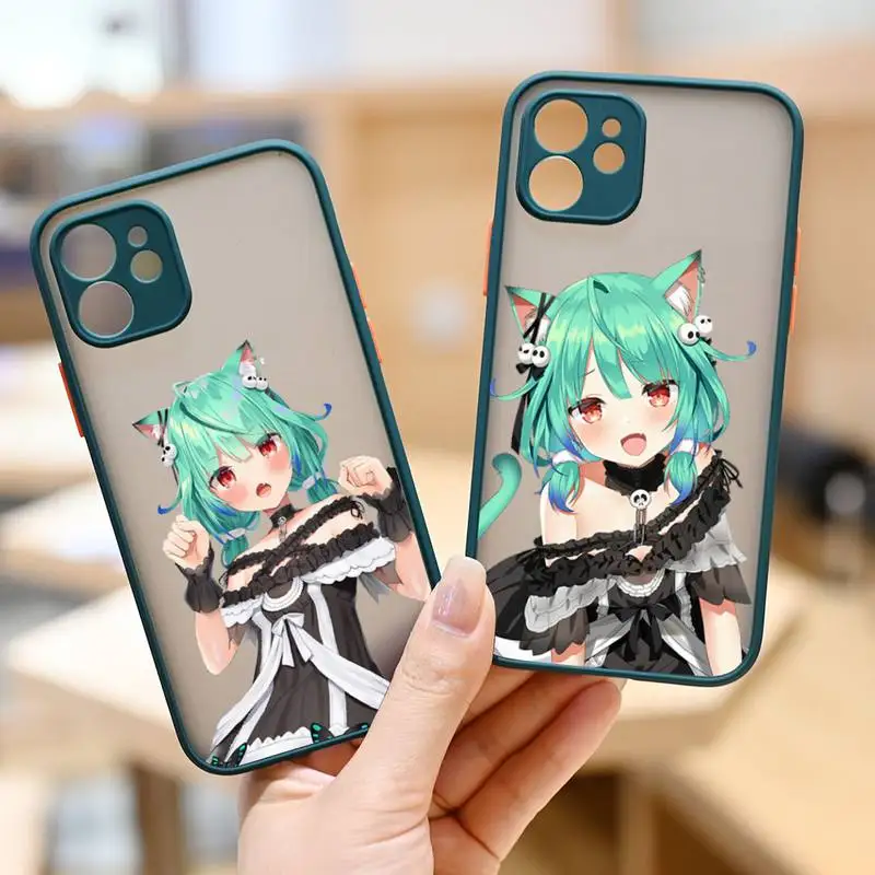 

Uruha Rushia Hololive Girl Phone Case For iPhone 12 11 Mini Pro XR XS Max 7 8 Plus X Matte transparent White Cover